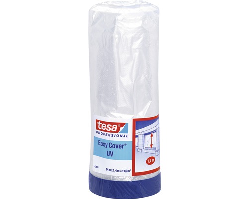 Folie de mascare cu bandă textilă pentru exterior tesa® Easy Cover UV 14x1,4 m