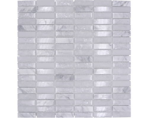 Mozaic sticlă-piatră naturală XIC S1211 alb 32,2x31 cm