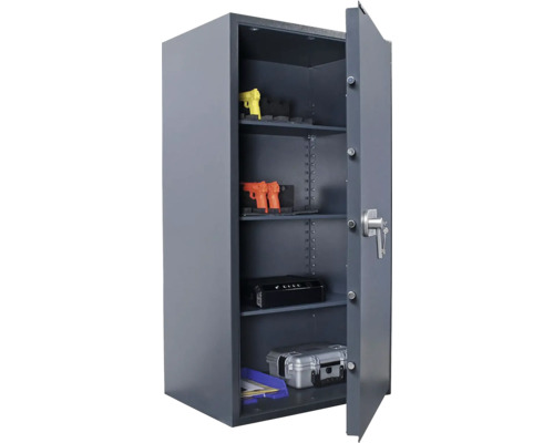 Dulap pentru arme deschis, cu rafturi pentru depozitarea armelor și a obiectelor de valoare