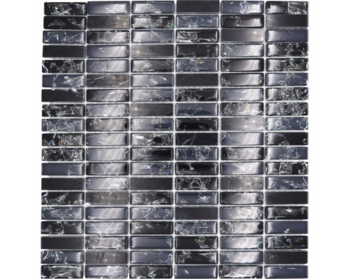 Mozaic sticlă-piatră naturală XIC S1228 negru 32,2x31 cm