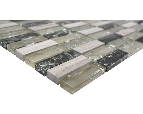 Plăci de mozaic din sticlă și piatră în format dreptunghiular
