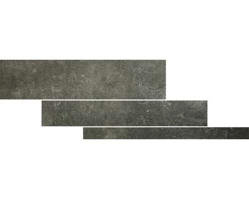 Gresie interior porțelanată HOMEtek negru lappato multiformat 5/10/15 x 60 cm