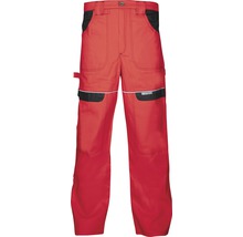 Pantaloni de lucru roșii cu buzunare și benzi reflectorizante