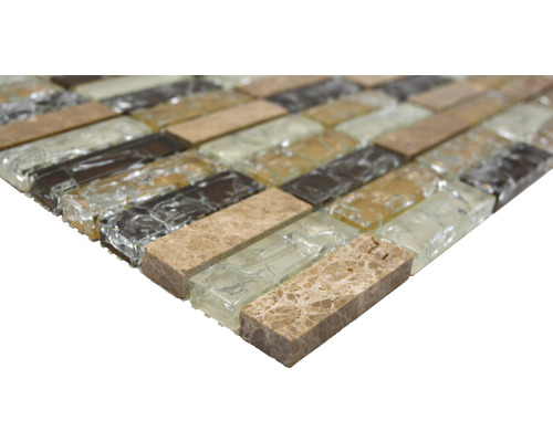 Placă de mozaic din sticlă și piatră