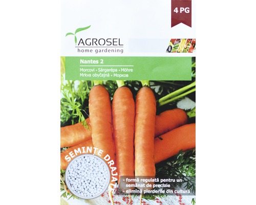 Semințe legume Agrosel morcovi Nantes PG4 drajate