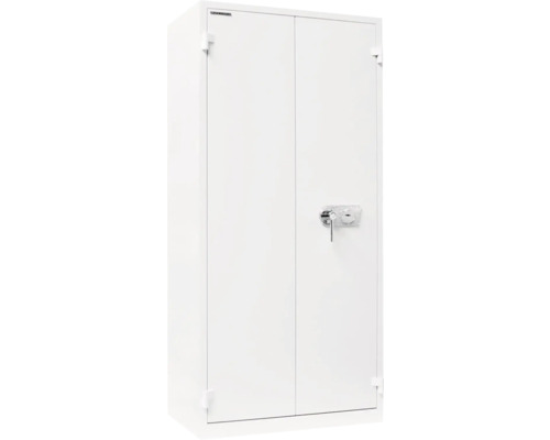 Dulap antiefracţie antifoc Office 3 Premium închidere cheie 1950x930x520mm Dulap alb cu uși batante cu încuietoare pentru utilizare în interior