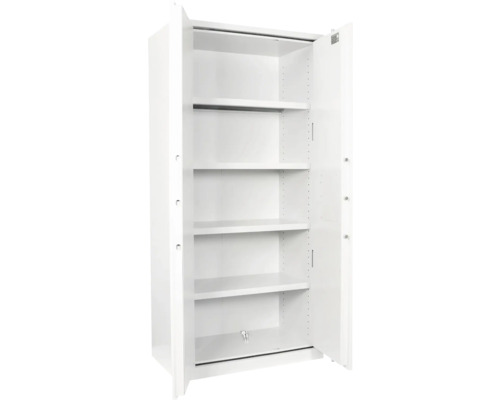 Dulap deschis cu uși batante și rafturi