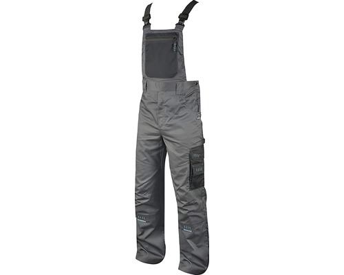 Pantaloni de lucru cu pieptar Ardon 4TECH din bumbac + poliester gri/negru, mărimea 52