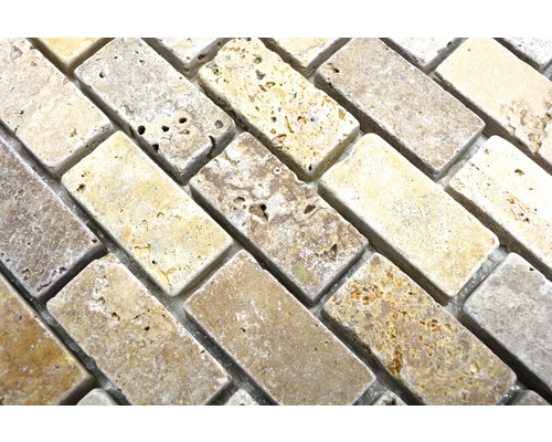 Plăci de mozaic din travertin cu model herringbone