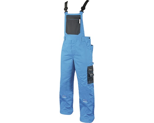 Pantaloni de lucru cu pieptar Ardon 4TECH din bumbac + poliester albastru/negru, mărimea 52