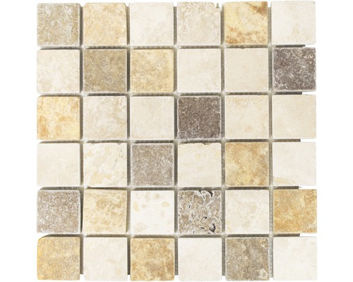 Mozaic piatră naturală XNT 46685 bej-maro 30,5x30,5 cm Placă de mozaic din piatră naturală