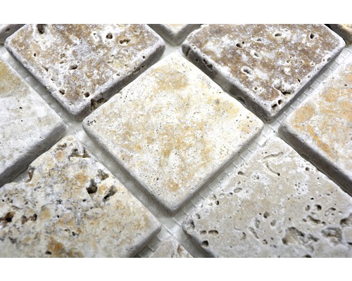 Placă de mozaic din travertin în formă de diamant