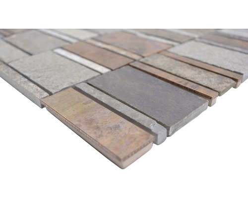 Placă de mozaic din piatră naturală și metal