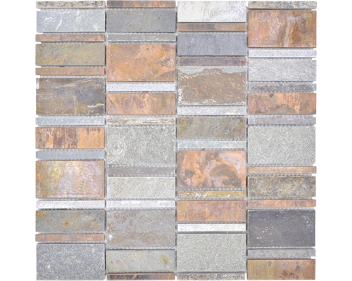 Mozaic piatră naturală-cupru XSK 575 bronz 30x30 cm Placă de mozaic din piatră naturală