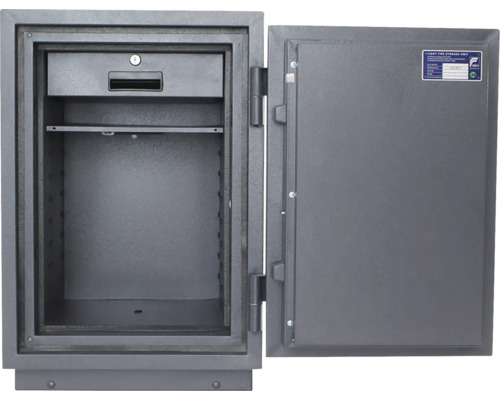 Seif deschis cu sertar și raft