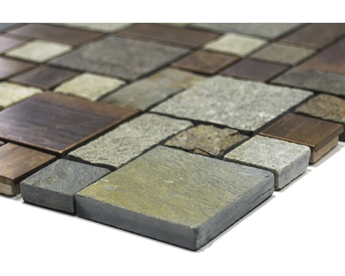 Placă de mozaic din piatră și metal