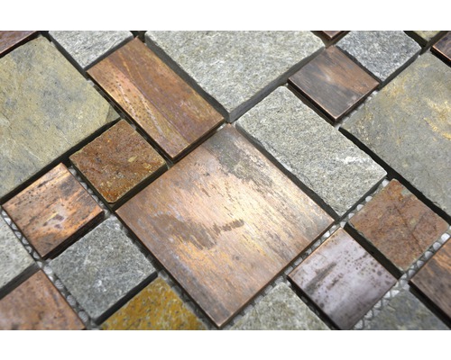 Plăci de mozaic din piatră și metal