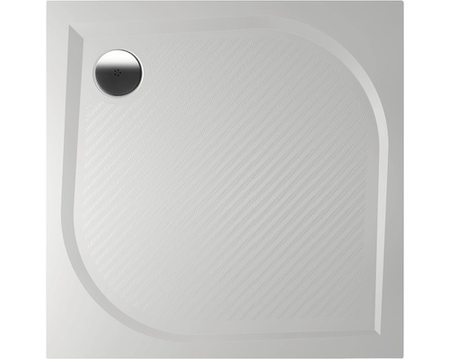 Cădiță de duș pătrată Riho Kolping 90x90x3 cm compozit alb DB2100500000000 Cădiță de duș pătrată cu colț rotunjit și scurgere