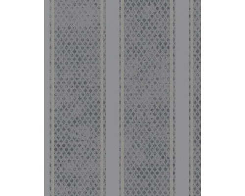 Tapet vlies 58637 Catania model dungi gri 10,05x0,53 m Tapet cu model în dungi și model în romburi