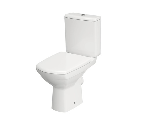 Set WC compact Cersanit Carina 482 Clean On, incl. capac WC cu soft close, alb