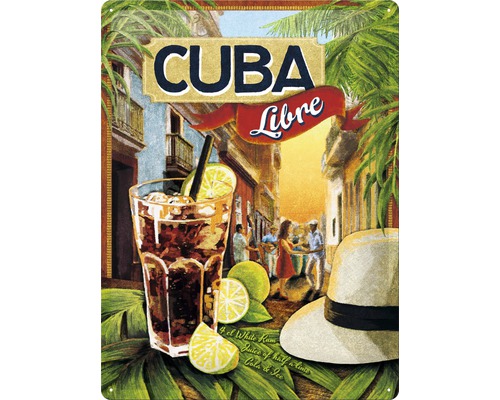 Tablou metalic decorativ Cuba Libre 30x40 cm-0
