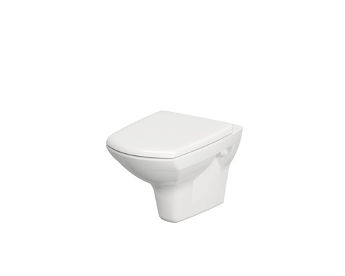 Set WC suspendat Cersanit Carina 548 Clean On, incl. capac WC cu soft close, alb