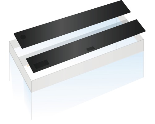 Capac acvariu cu deschideri pentru hrană și tehnică