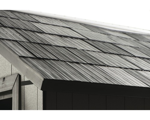 Prim-plan cu un acoperiș cu șindrilă