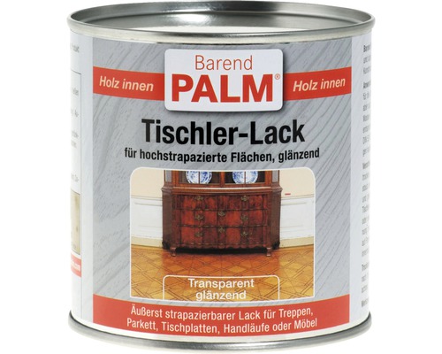 Lac transparent pentru lemn Barend Palm lucios 375 ml Lac tâmplărie Barend Palm pentru lemn de interior, cutie
