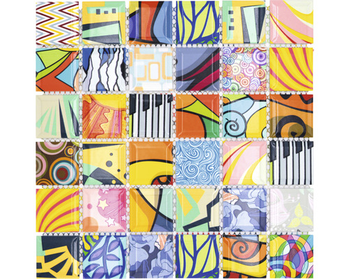 Mozaic piscină Quadrat Mix Art 29,1x29,1 cm Plăci de mozaic cu model abstract