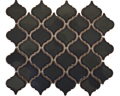 Mozaic piscină CLP7CG verde lucios 29,3x24,5 cm Model de faianță mozaic orientală neagră