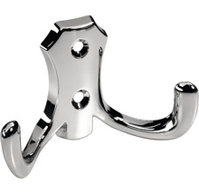 Cuier pentru mobilă cu 2 cârlige Hettich Classic 77x47 mm, zamac cromat