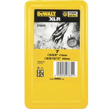 Set burghie Dewalt XLR cu diferite dimensiuni în ambalaj galben