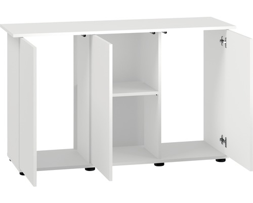 Dulap alb pentru acvariu cu uși deschise