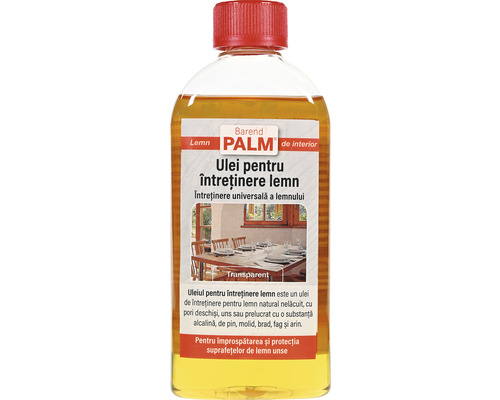 Ulei de îngrijire pentru lemn Barend Palm transparent 250ml Ulei pentru îngrijirea lemnului în sticlă transparentă