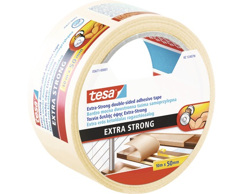 Bandă adezivă dublu adezivă Tesa Extra Strong, 10 metri pe 50 milimetri