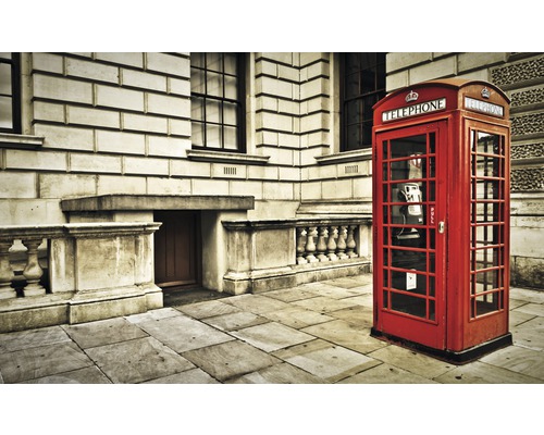Fototapet vlies 1910 London cabina telefonică 416x254 cm-0