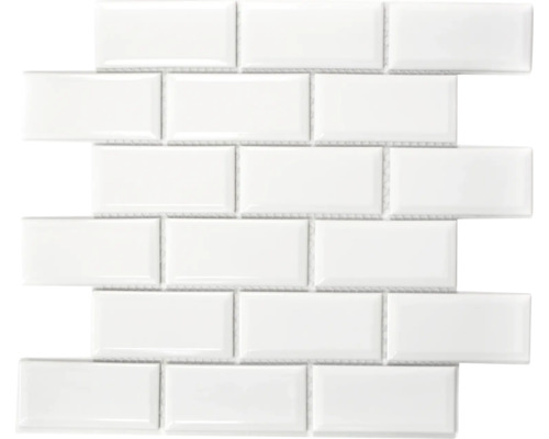 Mozaic piscină ceramic CG M07W metro uni alb 29,56x29,1 cm
