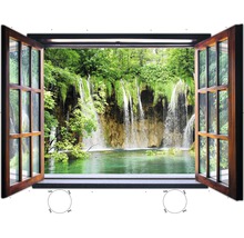 Folie de fereastră cu motiv de cascadă pentru un design individual al camerei.