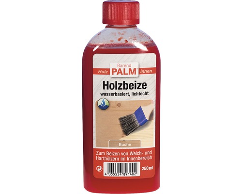 Holz Palm Lazură pentru lemn pe bază de apă, rezistentă la lumină, pentru interior, într-o sticlă de 250 ml