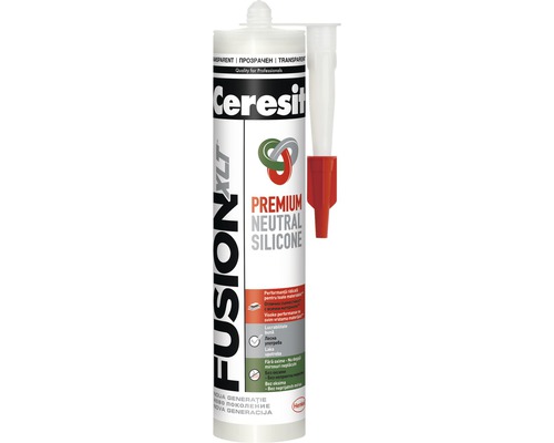 Silicon neutral universal Ceresit Fusion transparent 280 ml Cartuș Ceresit Premium silicon neutru cu atașament