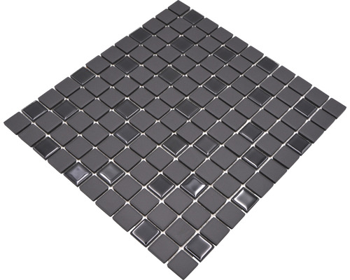 Mozaic piscină sticlă-ceramică CU G70 negru 32,7x30,2 cm