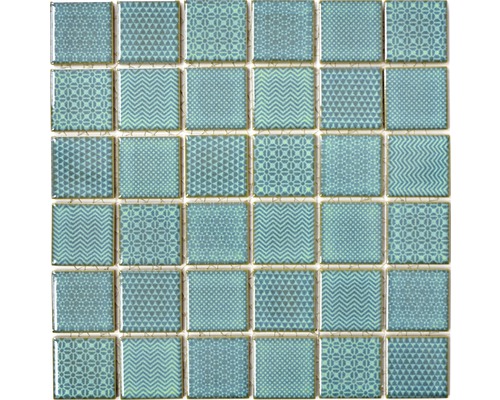 Mozaic piscină ceramic CH E3 Quadrat Celadon Heritage Emerald 30x30 cm