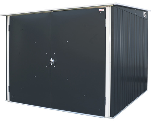 Magazie metalică de grădină cu ușă dublă