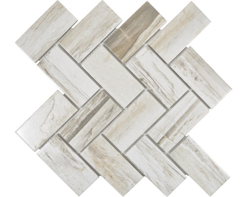 Mozaic piscină ceramic CIM HB WL bej 30,6x30,6 cm Placă de mozaic în model herringbone pentru design de pereți și podele