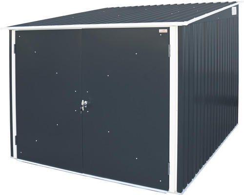 Magazie metalică de grădină cu ușă dublă pentru depozitarea uneltelor de grădină