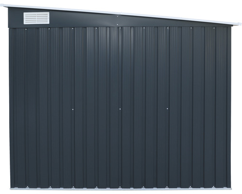 Șopron de grădină metalic cu acoperiș cu o singură pantă și aerisire