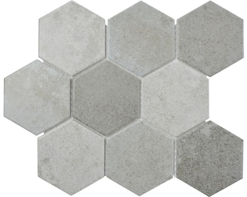 Mozaic piscină ceramic CIM HX9 CM gri 25,6x29,5 cm Plăci hexagonale din ceramică fină