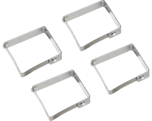 Patru cleme de fixare pătrate, din metal