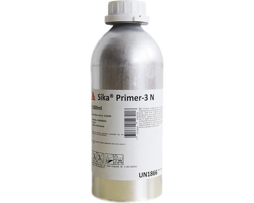 Amorsă Sika Primer 3 N pe bază de solvent pentru straturi suport poroase și suprafețe metalice 1 litru